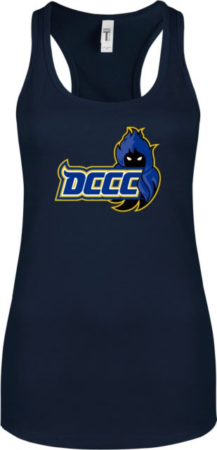 Delaware CC Next Level Womens Racerback Tank  DCCC Wordmark with Mascot - ONLINE ONLY
