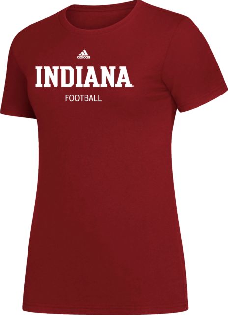 Indiana Adidas Womens Victory Red Cotton Tee Indiana University  Football - ONLINE ONLY