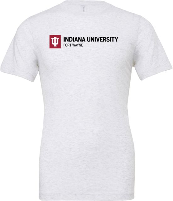 Indiana Bella + Canvas Ash Jersey Cotton T Shirt Indiana University Fort Wayne Horizontal - ONLINE ONLY