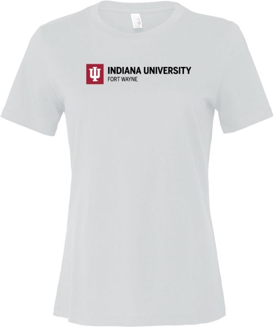 Indiana Bella + Canvas Womens Relaxed Cotton T Shirt Indiana University Fort Wayne Horizontal - ONLINE ONLY