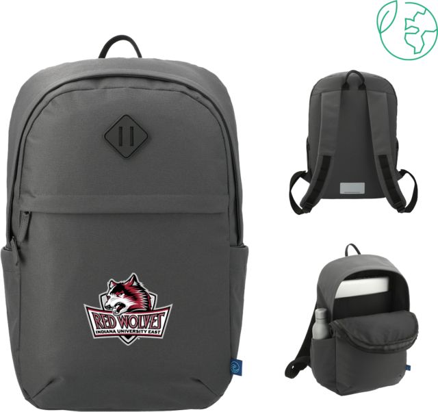 Indiana Repreve Ocean Commuter 15 inch Computer Backpack Indiana University East Red Wolves Primary Mark - ONLINE ONLY
