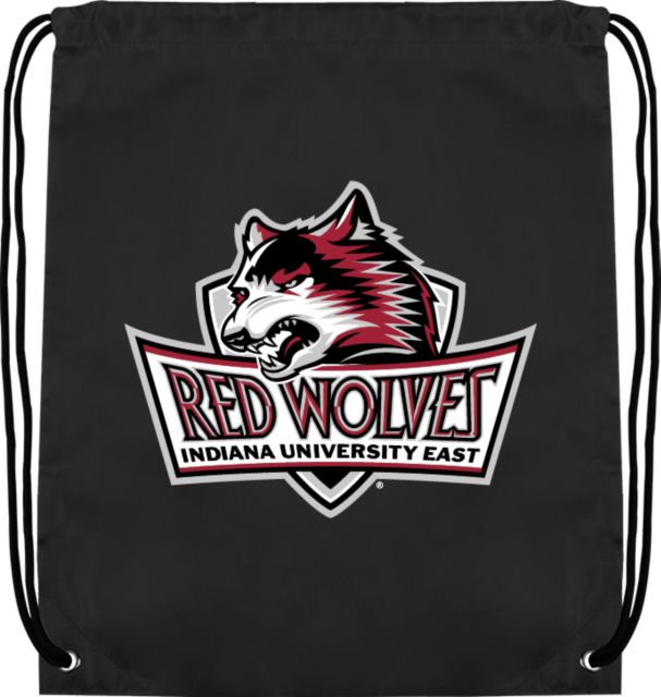 Indiana Drawstring Backpack Indiana University East Red Wolves Primary Mark - ONLINE ONLY