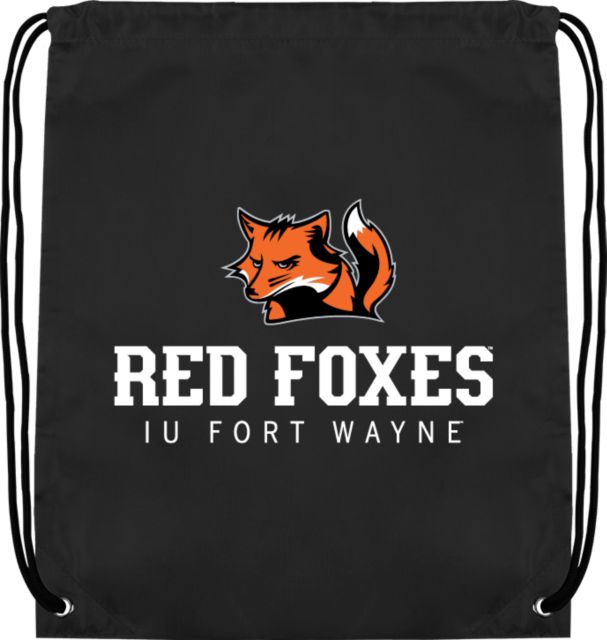 Indiana Drawstring Backpack IU Fort Wayne Red Foxes with Mascot Stacked - ONLINE ONLY