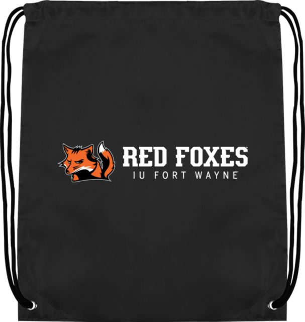 Indiana Drawstring Backpack IU Fort Wayne Red Foxes with Mascot Horizontal - ONLINE ONLY