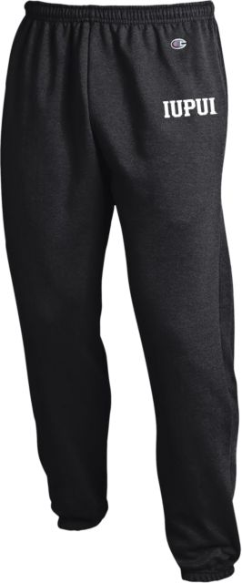 Champion Banded Bottom Black Sweatpants W\ Leg Logo XL