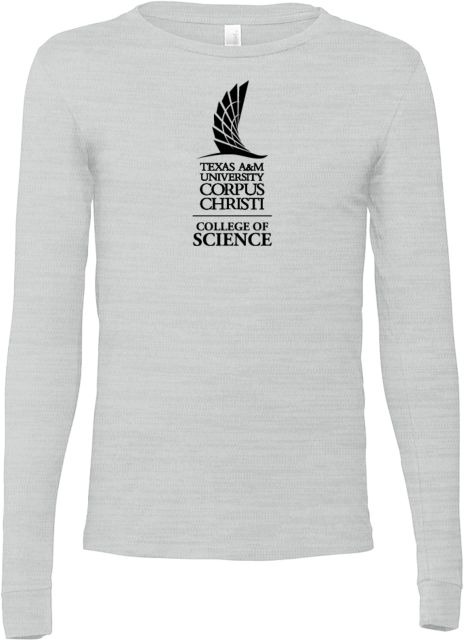 Texas A&M Corpus Christi Bella + Canvas Jersey Cotton Long Sleeve T Shirt TAMU-CC College of Science Stacked - ONLINE ONLY