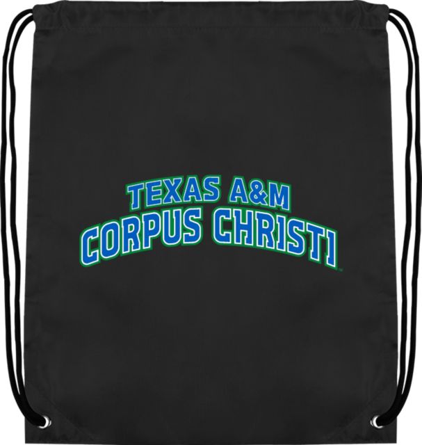Texas A&M Corpus Christi Drawstring Backpack Texas A&M Arch Wordmark