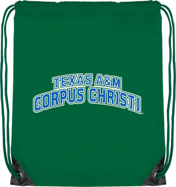 Texas A&M Corpus Christi Drawstring Backpack Texas A&M Arch Wordmark
