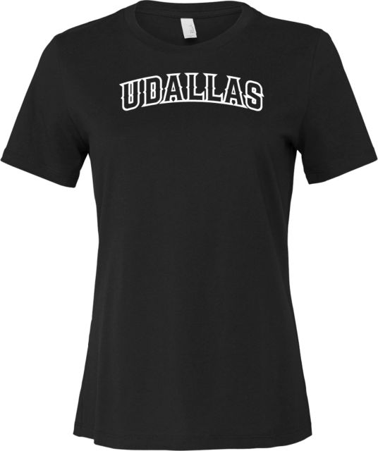 Univ of Dallas Bella + Canvas Womens Relaxed Cotton T Shirt Arched UDallas - ONLINE ONLY