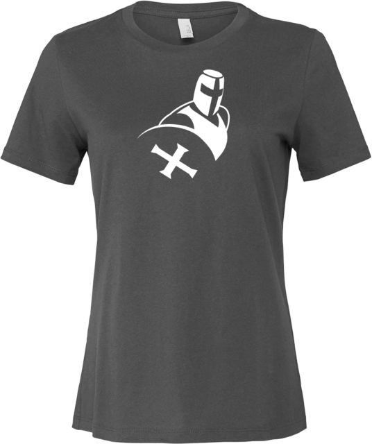 Univ of Dallas Bella + Canvas Womens Asphalt Relaxed Cotton T Shirt University of Dallas Crusader Mascot - ONLINE ONLY