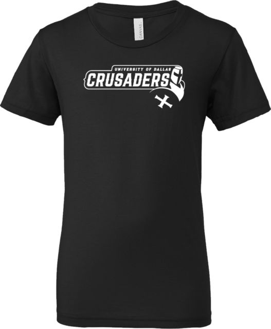 Univ of Dallas Bella + Canvas Youth Jersey T Shirt University of Dallas Crusaders with Mascot - ONLINE ONLY