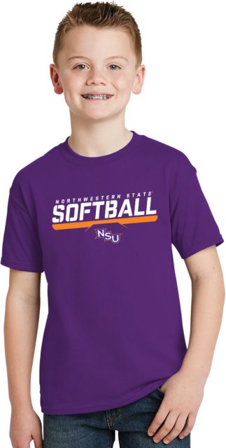 Northwestern State Youth T Shirt Softball Stencil w/ Bar - ONLINE ONLY