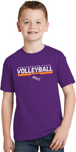 Northwestern State Youth T Shirt Volleyball Stencil w/ Bar - ONLINE ONLY