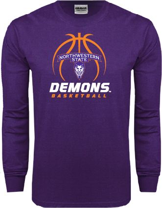 Northwestern State Long Sleeve T Shirt Demons Basketball Stacked - ONLINE ONLY