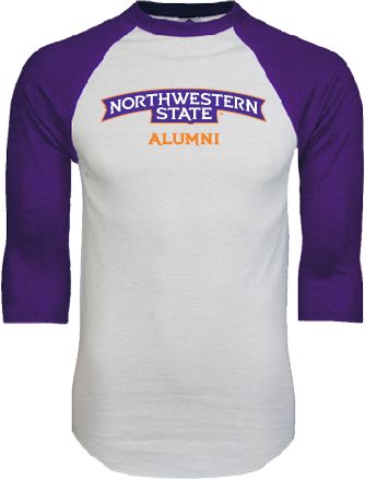 Northwestern State Raglan Baseball T Shirt Alumni - ONLINE ONLY