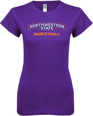 Northwestern State Next Level Ladies SoftStyle Junior Fitted Tee Basketball - ONLINE ONLY