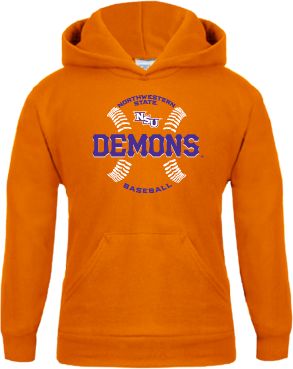 Northwestern State Youth Fleece Hoodie Demons Baseball Seams - ONLINE ONLY