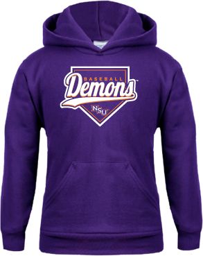 Northwestern State Youth Fleece Hoodie Demons Baseball Plate Script - ONLINE ONLY