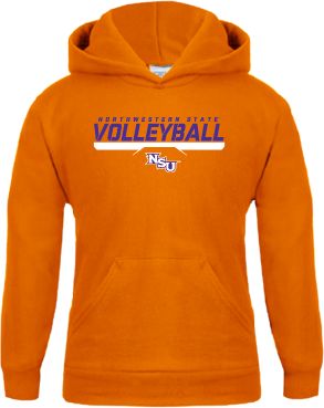 Northwestern State Youth Fleece Hoodie Volleyball Stencil w/ Bar - ONLINE ONLY