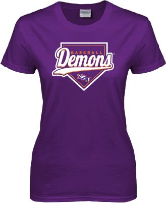 Northwestern State Ladies T Shirt Demons Baseball Plate Script - ONLINE ONLY