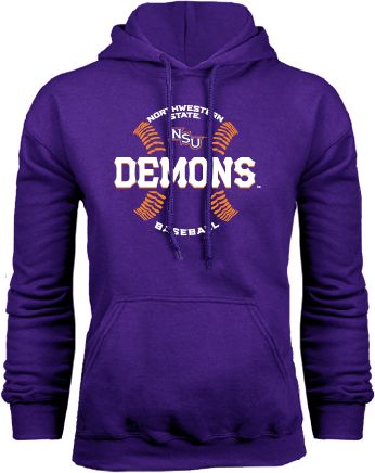 Northwestern State Fleece Hoodie Demons Baseball Seams - ONLINE ONLY