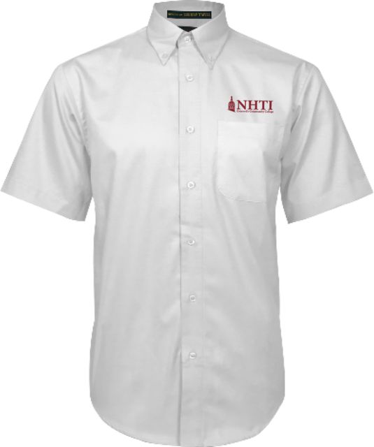 NHTI Concord Twill Button Down Short Sleeve NHTI Primary Wordmark - ONLINE ONLY