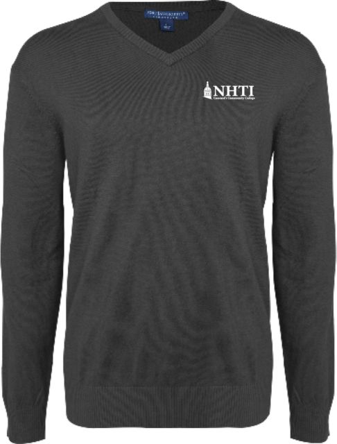 NHTI Concord Heather VNeck Sweater NHTI Primary Wordmark - ONLINE ONLY