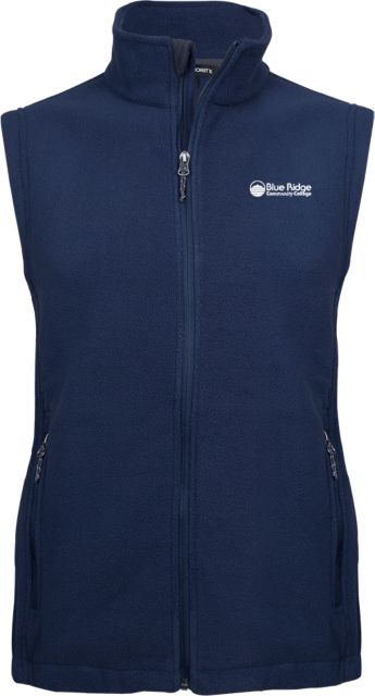 Blue Ridge Fleece Full Zip Vest Ridge Community College Wordmark - ONLINE ONLY