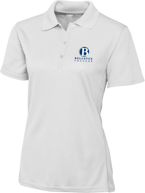 Bellevue C&B Womens Clique Ice Pique Polo Bellevue College - Primary Word Mark Stacked - ONLINE ONLY