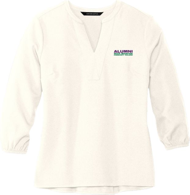 White Mountains Mercer + Mettle Womens 3/4 Sleeve Crepe Blouse Alumni - Mountains Community College - ONLINE ONLY