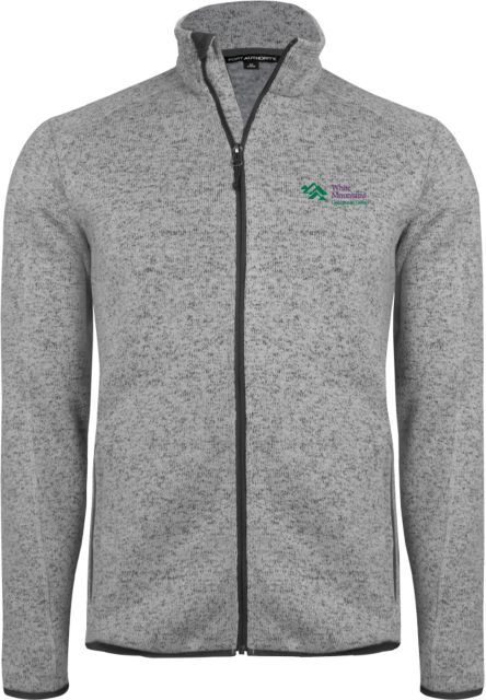 White Mountains Heather Sweater Fleece Jacket Mountains Community College Logo - PLUS - ONLINE ONLY