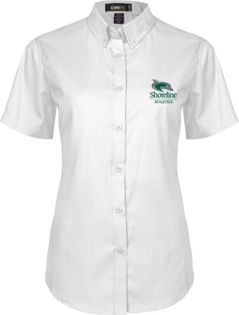 Shoreline Womens Twill Button Up Short Sleeve Shoreline Athletics Primary Mark - ONLINE ONLY