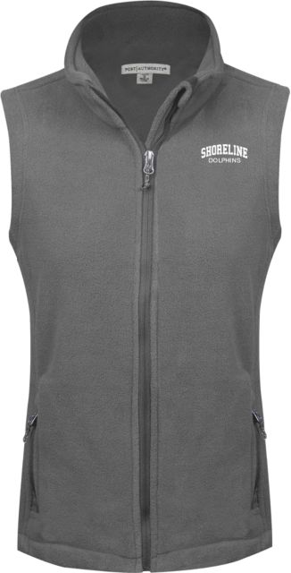 Shoreline Womens Fleece Full Zip Vest Arched Shoreline Dolphins - ONLINE ONLY