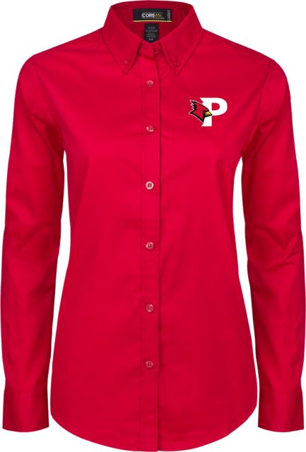 SUNY Plattsburgh Womens Twill Long Sleeve Button Down P Cardinals - ONLINE ONLY