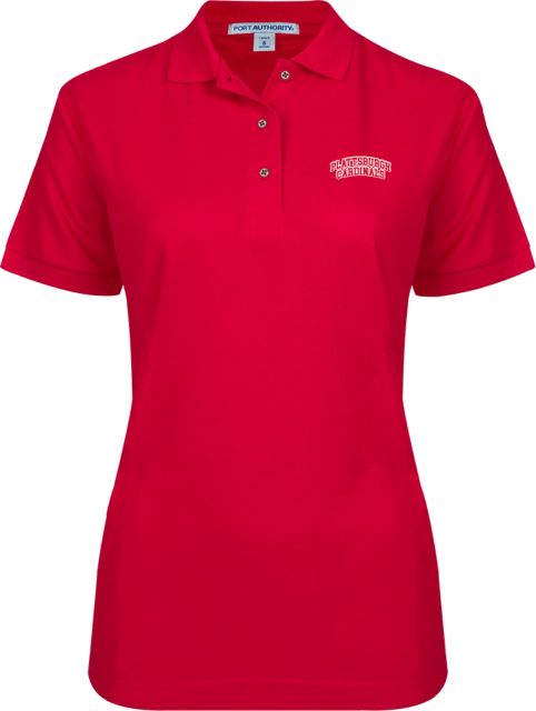 SUNY Plattsburgh Womens Silk Touch Pique Polo Arch. Cardinals - ONLINE ONLY