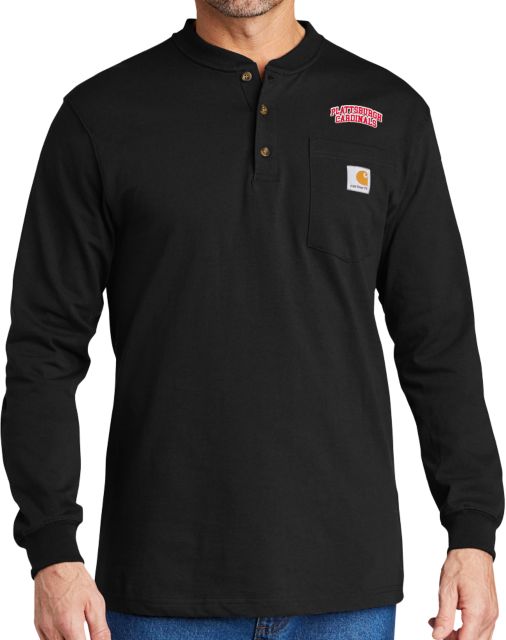 SUNY Plattsburgh Carhartt Long Sleeve Henley Shirt Arch. Cardinals - ONLINE ONLY