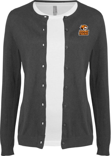 Doane Univ Cardigan Sweater Charcoal Thomas Doanes Tigers - ONLINE ONLY