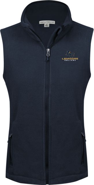 WHC Lemoore Womens Fleece Full Zip Vest Lemoore College Logo Vertical - ONLINE ONLY