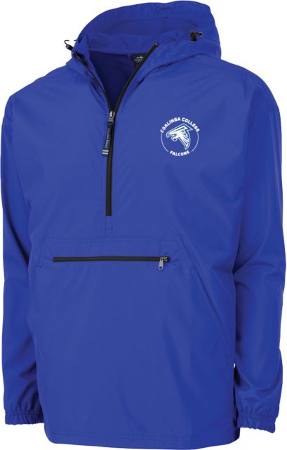 WHC Coalinga Charles River Pack N Go Pullover Rain Jacket Coalinga College Falcons Primary Athletics Mark - ONLINE ONLY