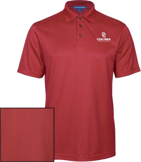 WHC Coalinga Performance Fine Jacquard Polo Coalinga College Vertical Lockup - ONLINE ONLY