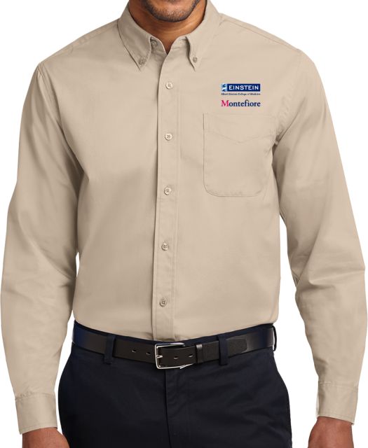Albert Einstein Twill Button Down Long Sleeve Einstein Montefiore Stacked Logo - ONLINE ONLY
