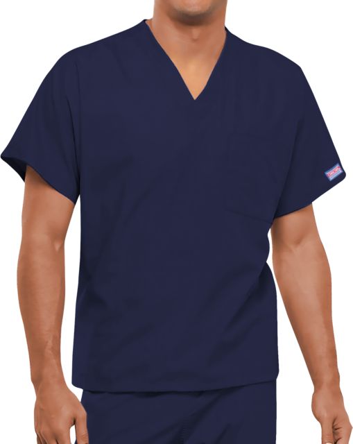 Unisex Navy WW Originals V Neck Scrub Top - Blank Logo - ONLINE ONLY