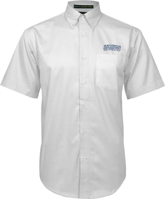 Millennia Atlantic Twill Button Down Short Sleeve Arched Logo - ONLINE ONLY