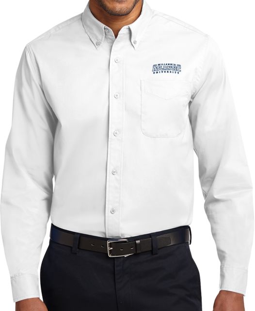 Millennia Atlantic Twill Button Down Long Sleeve Arched Logo - ONLINE ONLY