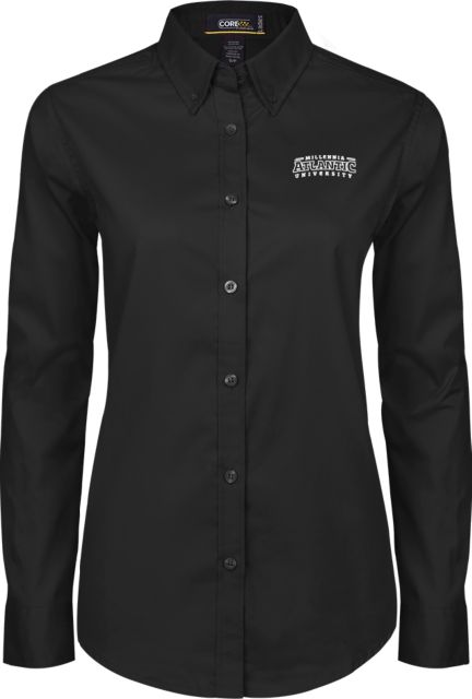 Millennia Atlantic Ladies Twill Button Down Long Sleeve Arched Logo - ONLINE ONLY