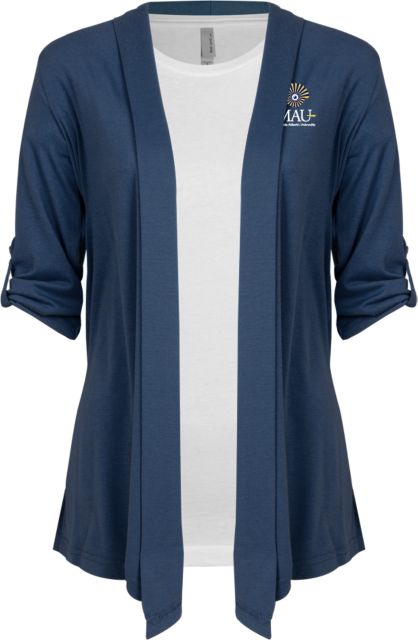 Millennia Atlantic Ladies Drape Front Cardigan Primary Mark Vertical Embroidery - ONLINE ONLY