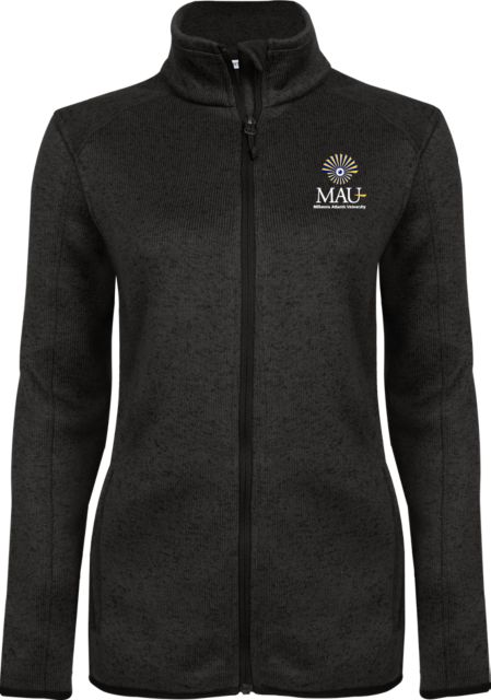 Millennia Atlantic Heather Ladies Fleece Jacket Primary Mark Vertical Embroidery - ONLINE ONLY