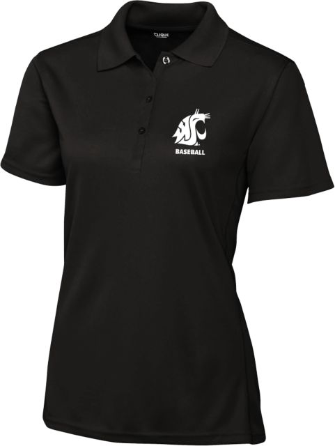 Washington State Womens C&B Clique Ice Pique Polo Cougars Baseball Stacked - ONLINE ONLY