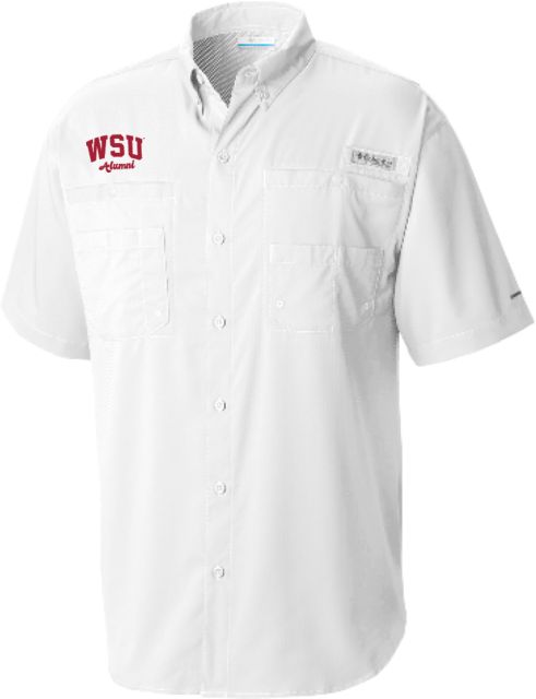 Washington State Columbia Tamiami Performance Short Sleeve Shirt WSU Alumni Word Mark - ONLINE ONLY