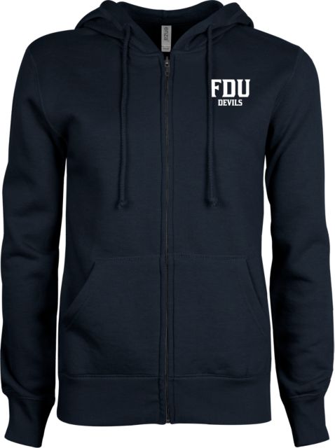 FDU Devils ENZA Ladies Fleece Full Zip Hoodie FDU Devils Stacked - ONLINE ONLY